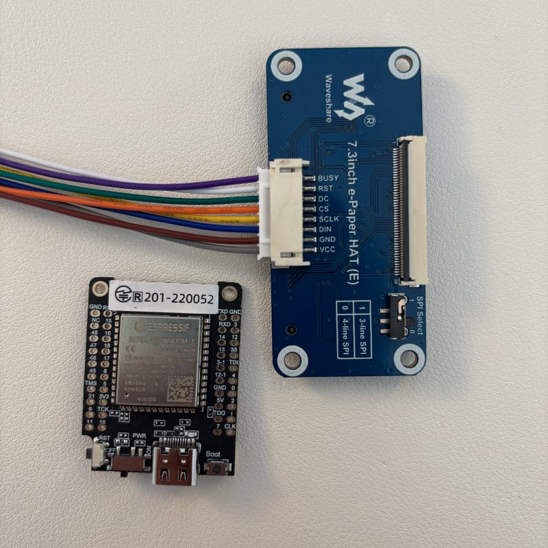 ESP32 and E-Paper Driver HAT